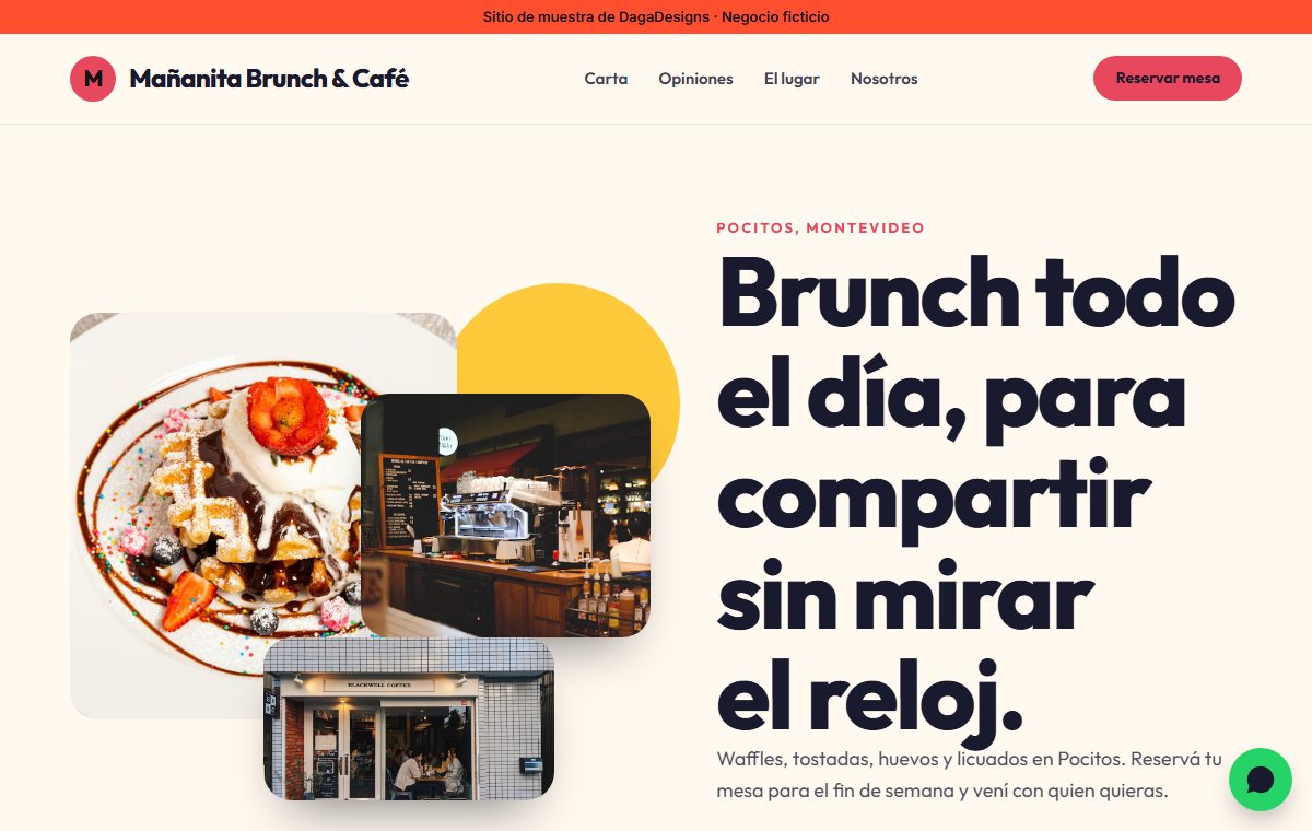 Sitio de muestra de un brunch familiar y colorido, en estilo Moderno