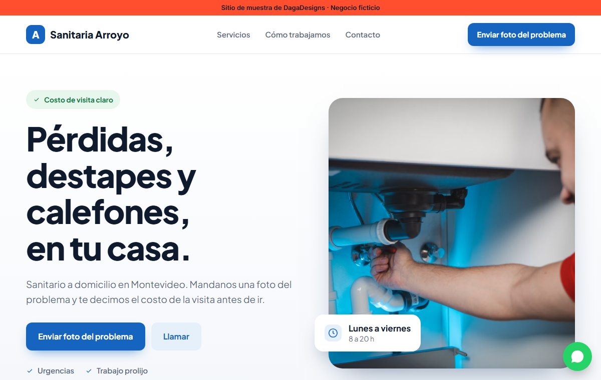 Sitio de muestra en estilo Moderno